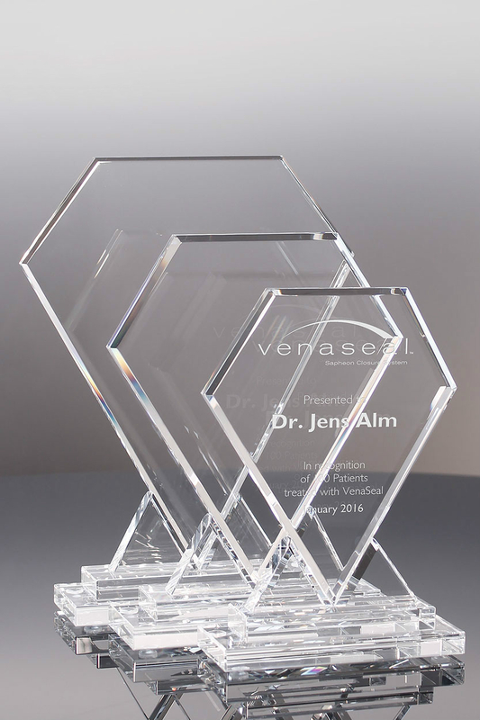 Clear Solitaire Crystal Award (#5606, #5607, #5608)