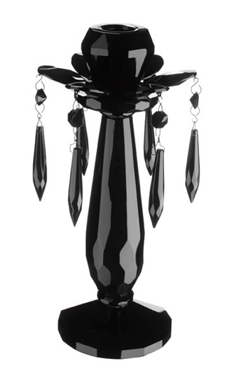 Black Crystal Candlestick Christmas Decoration