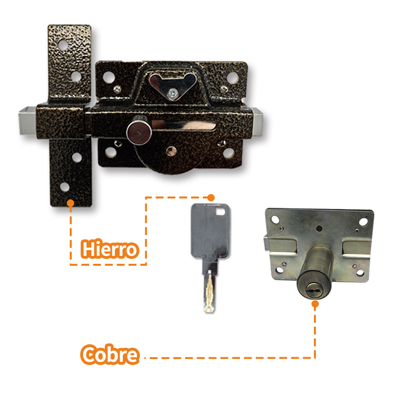  Cerradura de barra de sobre poner