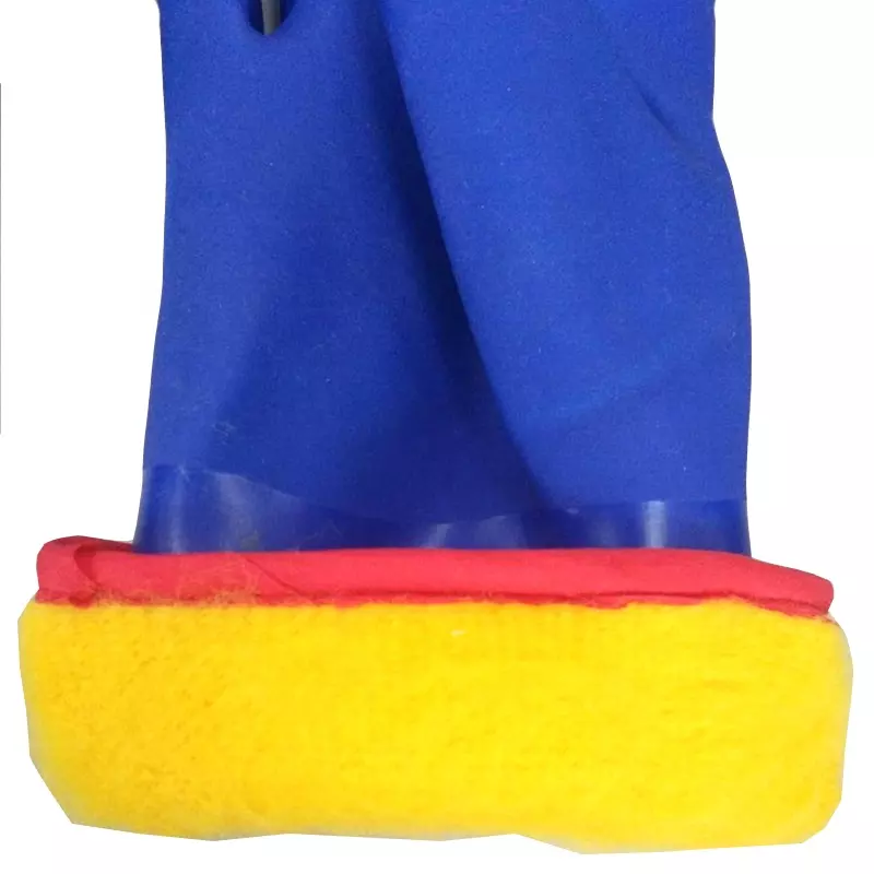 Anti Slip Oil Acid Resistant Waterproof Keep Warm Winter Working Blue Safesty Pvc Oil Gloves Industrial