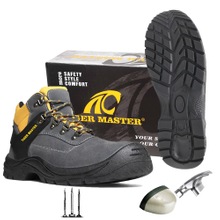 Grey Anti-slip Puncture Proof Steel Toe Safety Shoes for Workers