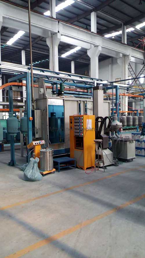 Automatic LPG Cylinder Powder Coating Line, Effective Space-Saving Spray Paint Booth