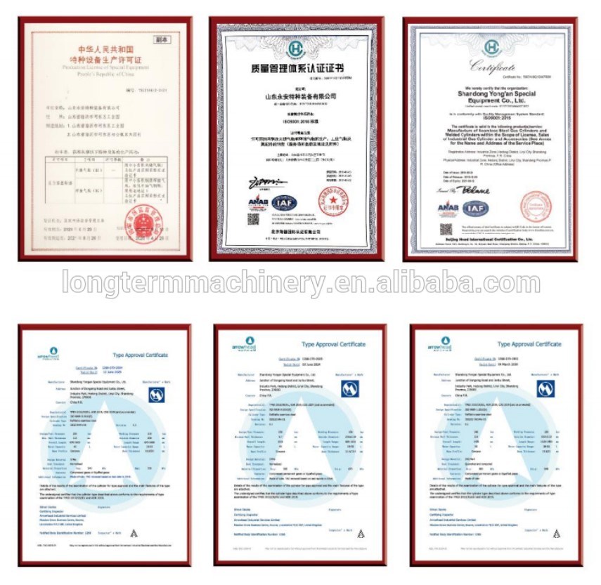 ISO Certificated Medical High Purity Seamless Gas Cylinder Oxygen Cylinder