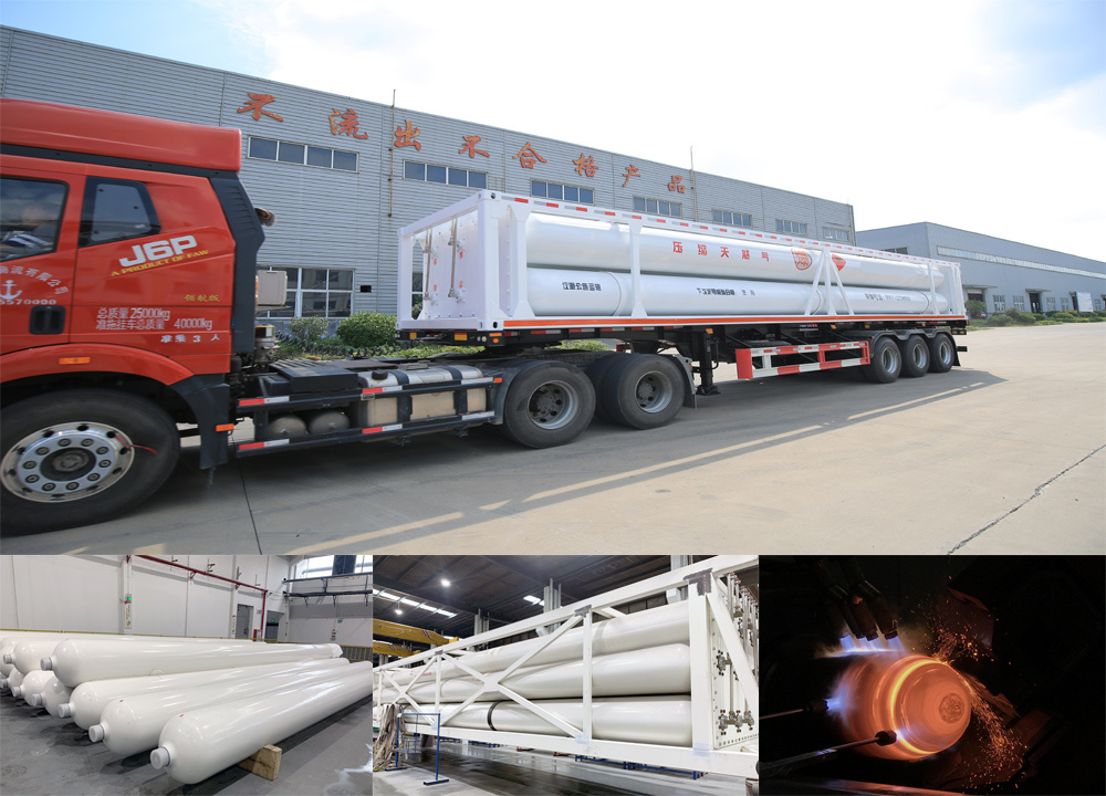 Storage CNG Gas Cylinder 12-Tube Bundle Container (20FT) 3 Axle CNG Tube Tank Semi-Trailer for Low Prica Sale