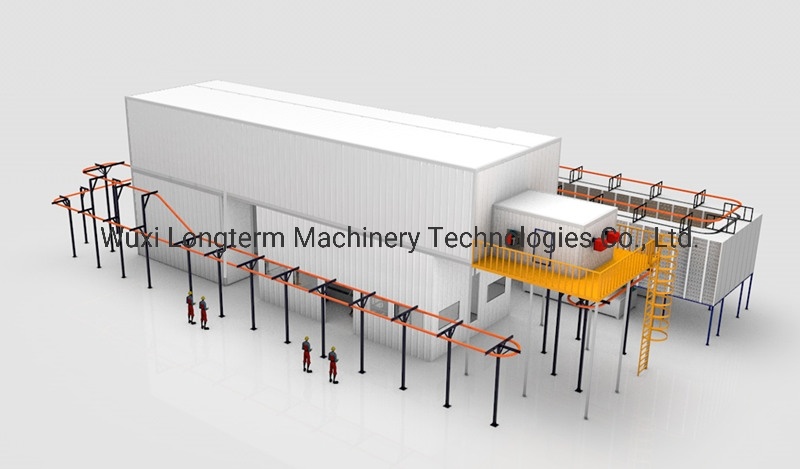 Environmental Protection Electric Powder Coating Line Production Line Electrostatic / Powder Coating Booth for Wheel Rim