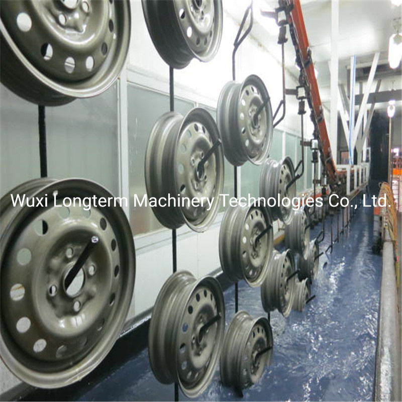Environmental Protection Space-Saving Layouts Powder Coating Line / Powder Poat Booth for Wheel Rim#