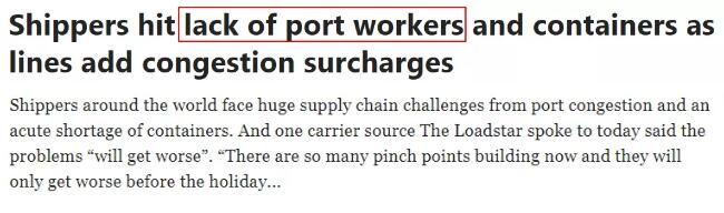 lack of workers