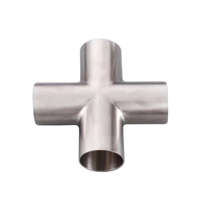 Санитарная нержавеющая сталь четырехходовой фитинг крестовина