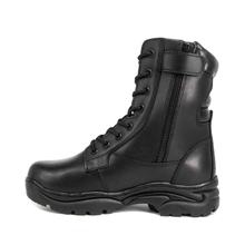 حذاء رجالي قتالي أسود عسكري من الجلد بالكامل 6284