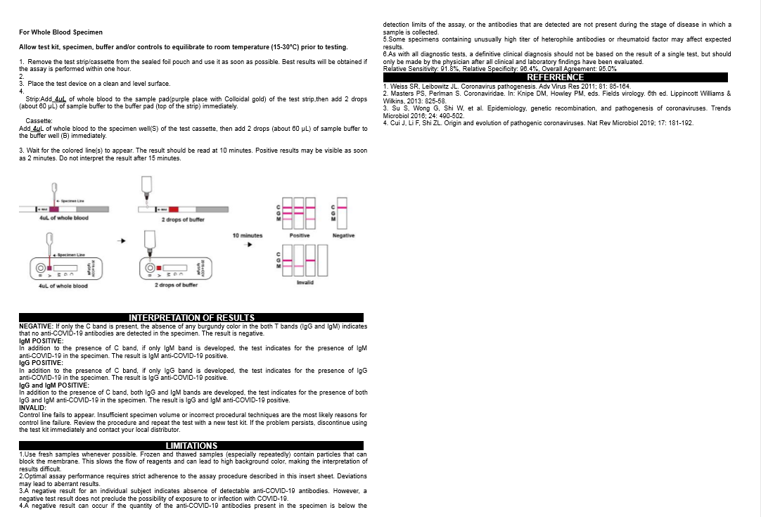 Covid-19 Rapid Test Kit Igg/Igm