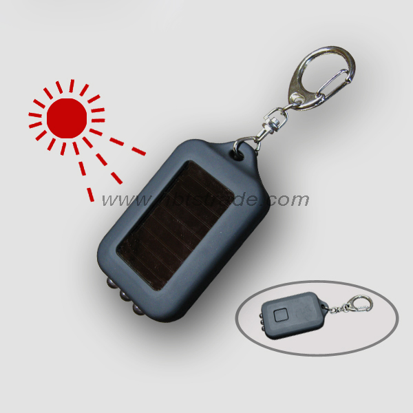 Solar LED Flashlight with Keychain 