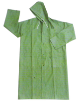Green outdoor PVC long waterproof rainwear raincoat