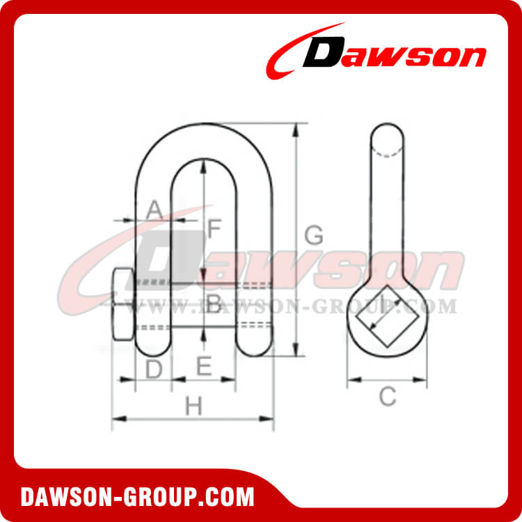 GRILLETE DE ARRASTRE, CABEZA CUADRADA, FORJADO - DAWSON GROUP LTD.- FABRICANTE, PROVEEDOR, F&Aacute;BRICA DE CHINA