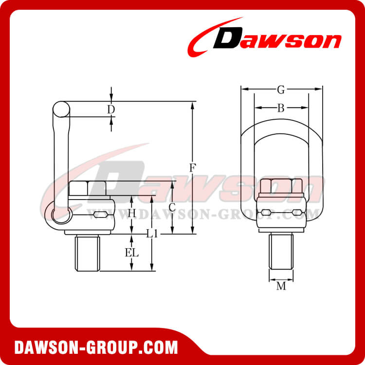 Anillo de elevación giratorio del motor G80 WLL 8T 12T