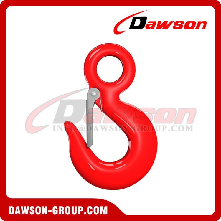 Gancho para eslinga con ojal G80, Gancho para eslinga con ojal de acero de aleaci&oacute;n de grado 80 con pestillo para eslingas de cadena - Dawson Group Ltd. - Fabricante de China