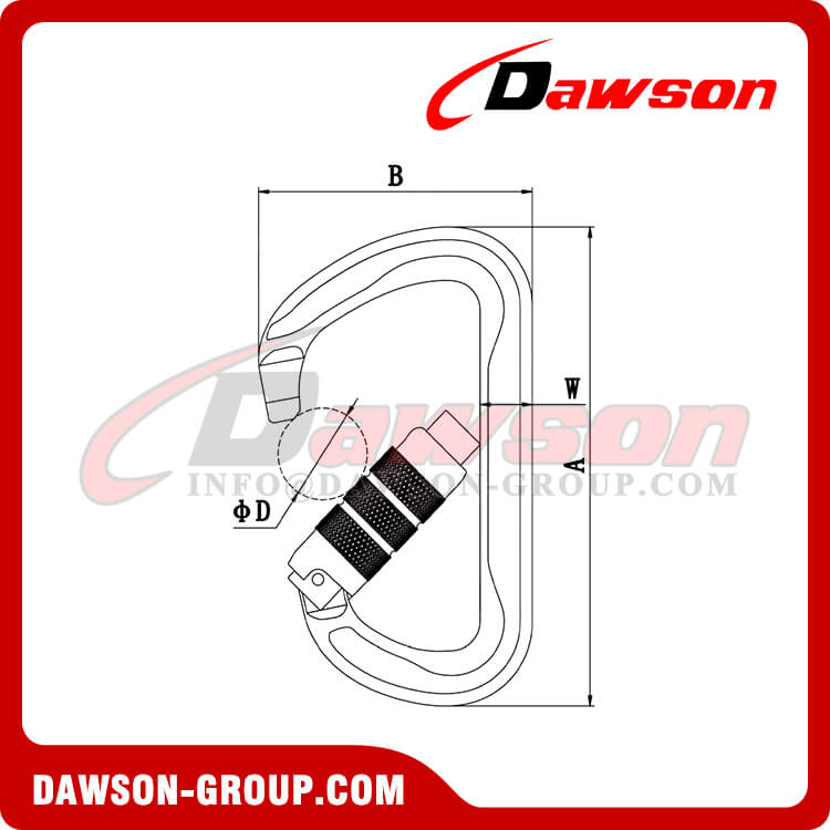 DS7111TN Gancho de seguridad de aleación de aluminio 7075, gancho de aluminio