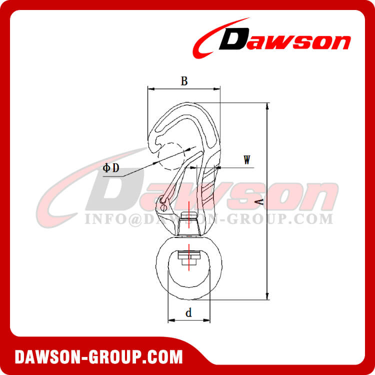 Mosquetón de aluminio DS7805D1S, gancho de seguridad de aleación de aluminio