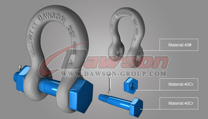 Dawson ブランド溶融亜鉛メッキ US タイプ弓シャックル (安全ピン付き) - Dawson Group Ltd. - 中国メーカー、サプライヤー、工場