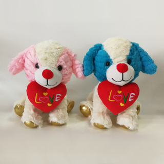 Sweet Couple Prone Dog Puppy Soft Stuffing Toys