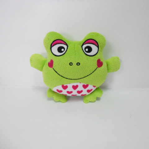 Mini Plush Frog Shaped Sound Chew Squeaker Interactive Pet Toy