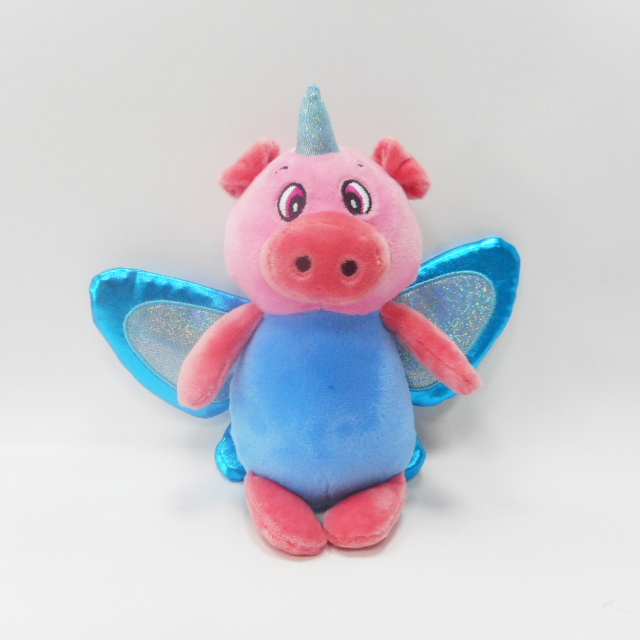 Customized Cute Plush Soft Toy Pink Angel Pig Toys