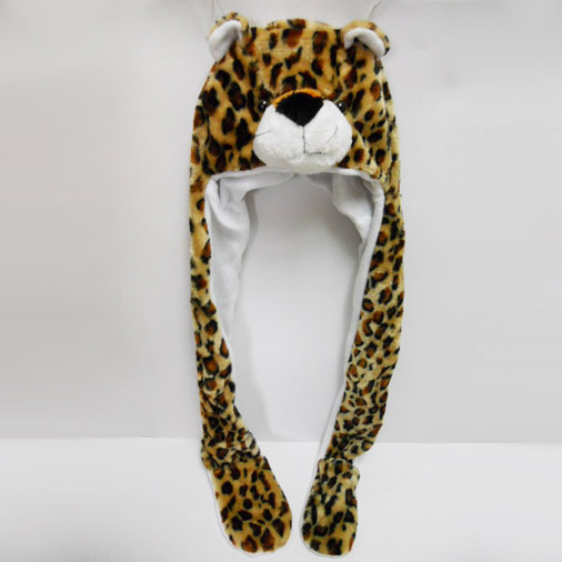 Plush Soft Toy Leopard Winter Hat for Kids