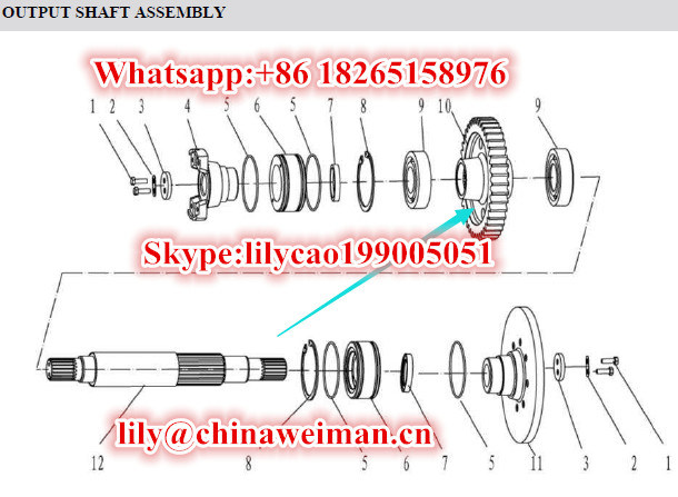 Sdlg LG936 LG938 LG956 LG958 Front End Loader Parts Drive Shaft Gear/ out Shaft Gear 3030900121