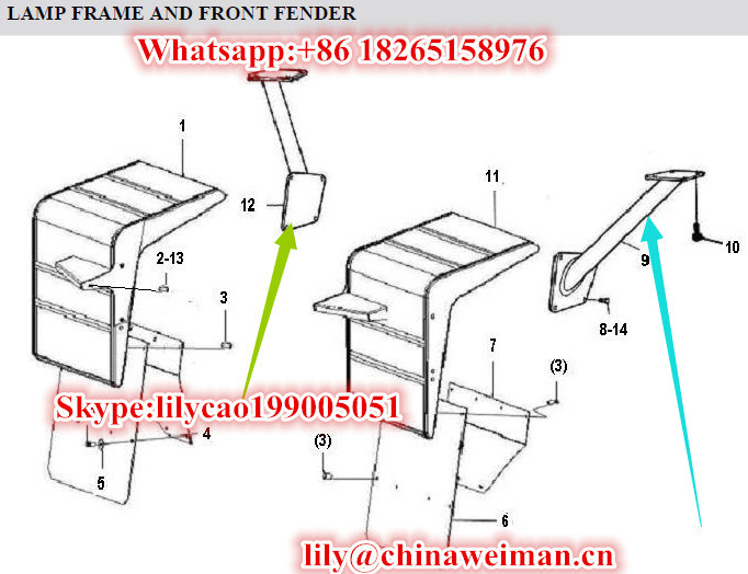 Sdlg LG953 LG956 LG958 Wheel Loader Parts Left and Right Bracket of Lamp 29250000241 2925000021