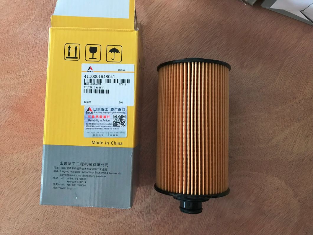 Sdlg LG958L Payloader Spare Parts Engine Oil Filters 4110000509164/4110001948041 for India Market