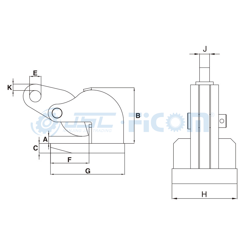 Horizontal Lifting Clamp, Item Code: 110### (Capacity: 750-4500 kg)