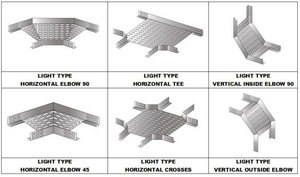 Light Type Cable Tray Accessories Hozizontal Tees/Crosses/Vertical Outside Elbows/Inside Elbows
