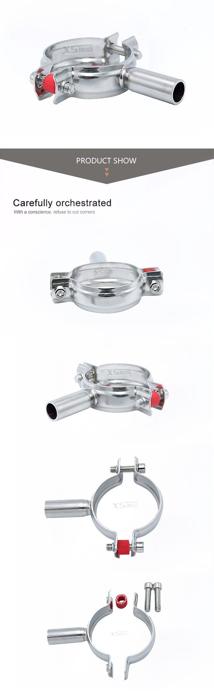 Держатель трубы из нержавеющей стали SS304 Опора трубы с трубой