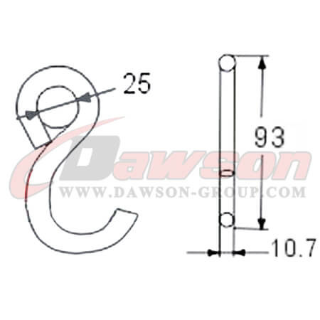 DSWHS002 プラスチック コーティングを施した S フックの図面 - Dawson Group Ltd. - 中国メーカー、サプライヤー、工場
