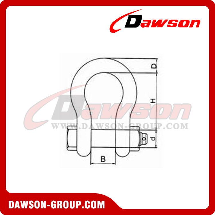 Grillete de arco de grado S con pasadores de seguridad As2741 - Dawson Group Ltd. - Fabricante, proveedor y f&aacute;brica de China