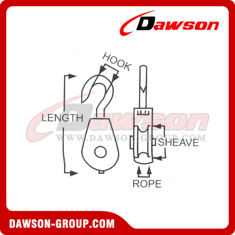 AISI304 AISI316 Swivel Hook Pulley