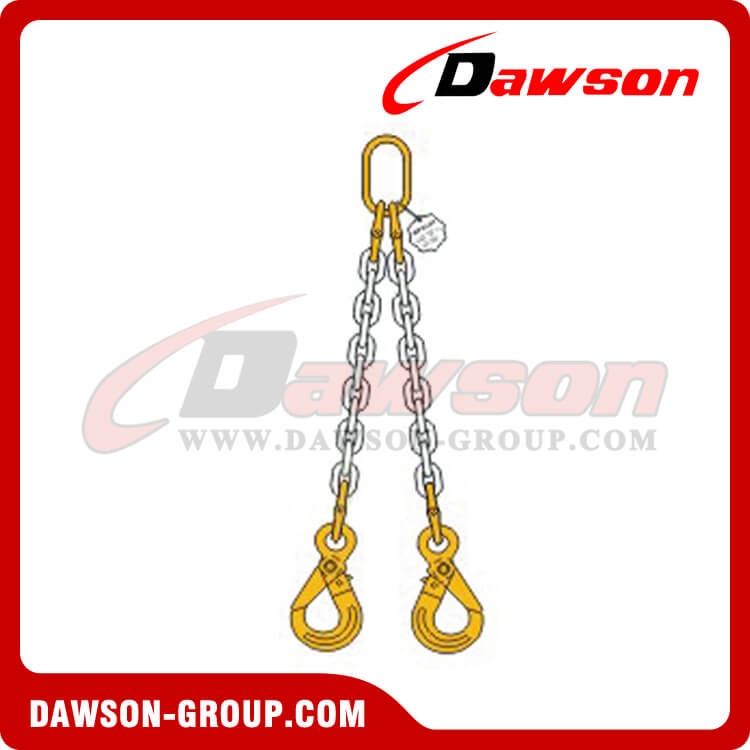 Eslinga de cadena doble pierna Grado 80 / Eslinga de cadena doble pierna G80 para elevación y amarre