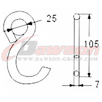 DSWHS017 ステンレス鋼 S フックの図面 - Dawson Group Ltd. - 中国メーカー、サプライヤー、工場