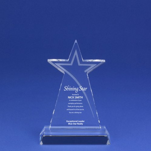 Etched Star Crystal Trophy for Stellar Employees (#78050)