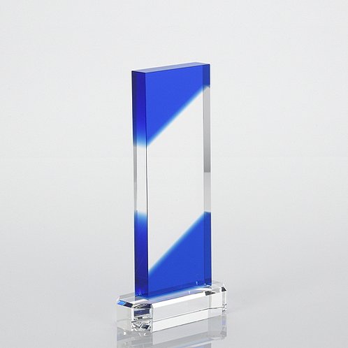 Rectangle Dark Blue Accent Crystal Trophy (#78200)