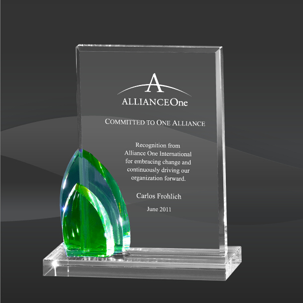 Green Lead Tower Crystal Award (MPI-CR-A1105GR-7)