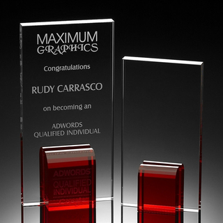 Red Accent Tower Crystal Award (#1127, #1128)