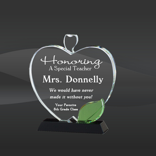 Crystal Green Apple Award for Teacher′s Gifts
