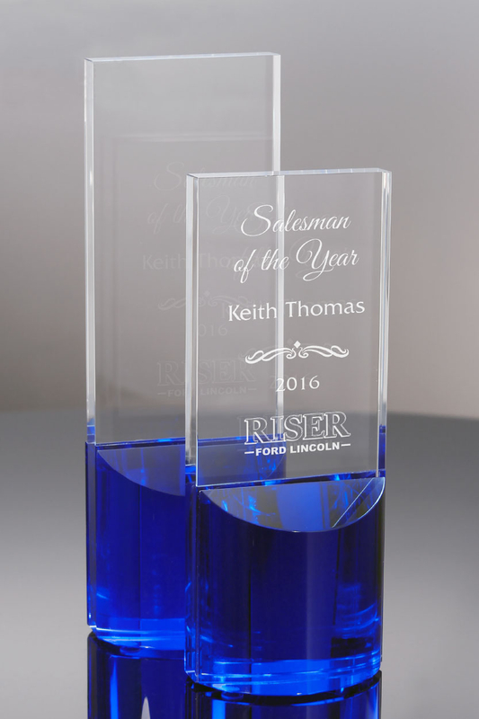 Sapphire &amp; Clear Crystal Cavalcade Award (#5629--7.9", 9.5")