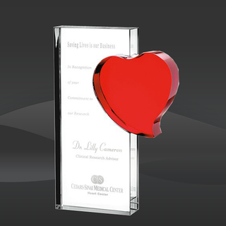 Red Loving Heart Crystal Award (MP-OPT9733)
