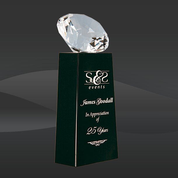 Black Towering Diamond Crystal Award (J-CRY1459MB)