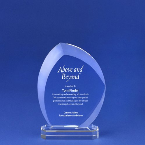 Slanted Oval Beveled Edge Crystal Trophy (#78011)