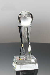 Optic Crystal Globe Trophy for Recognition Awards