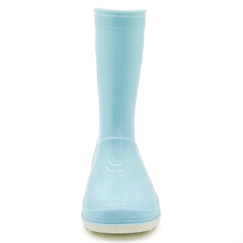 Blue Water Proof Anti Slip Children Glitter Pvc Rain Boots