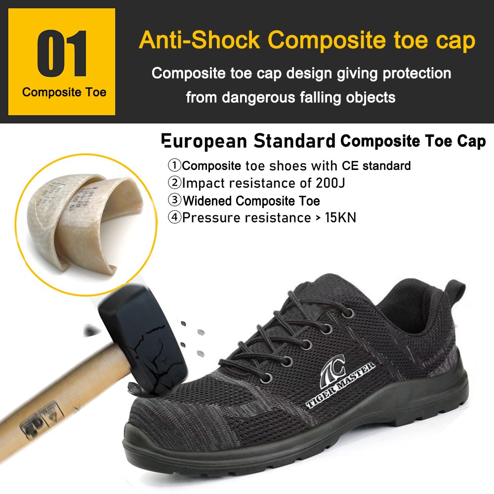 Non-slip Anti-smash Puncture-proof Airport Safety Shoes without Metal