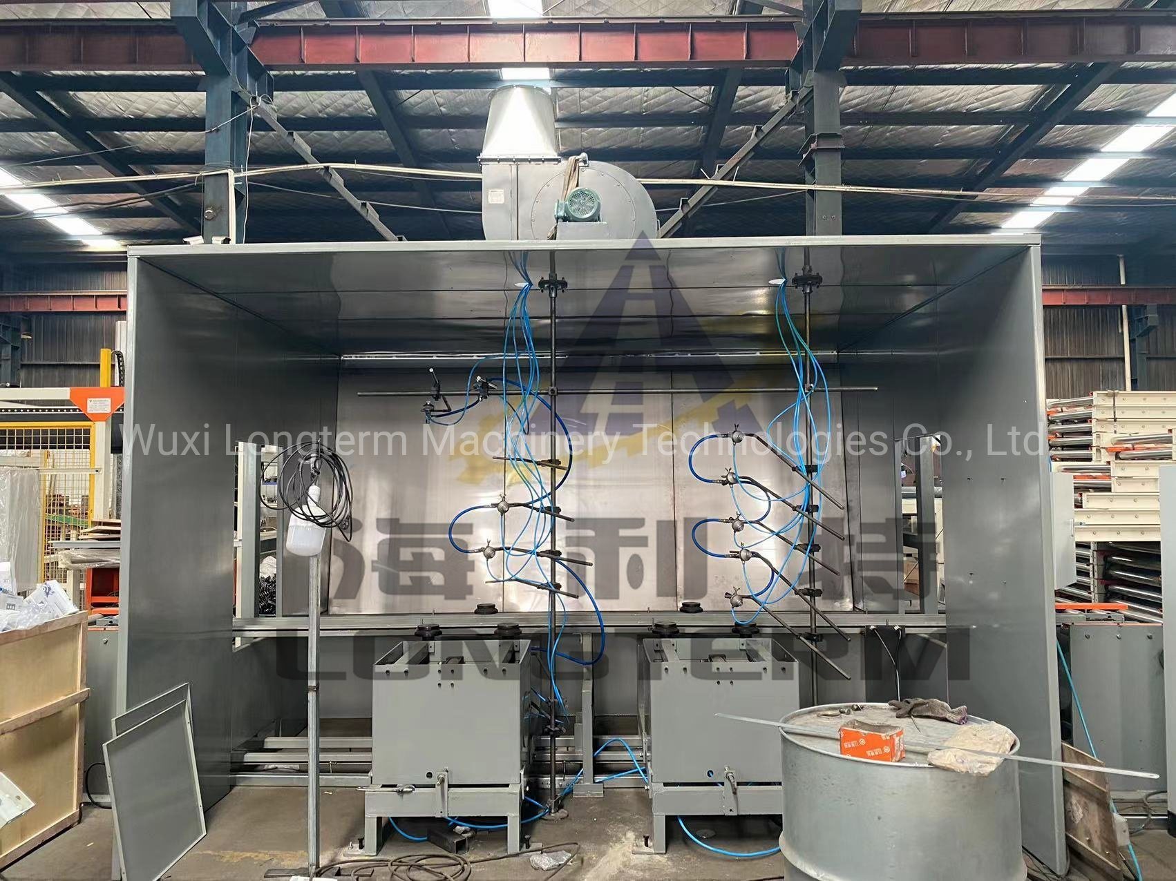 Automatic Steel Drum Barrel Painting Spray Booth Room with Three Colors Painting^